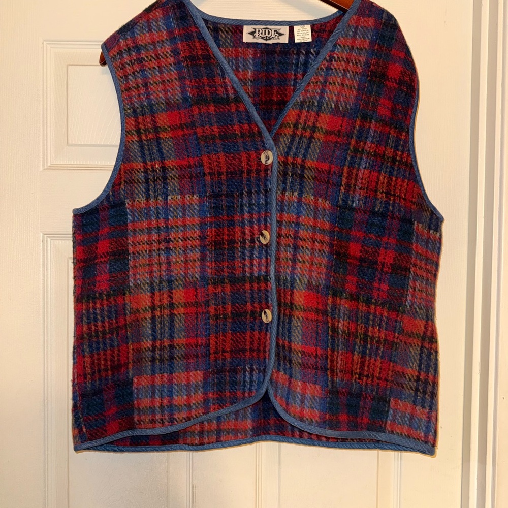Rudd Plaid 100% Wool Vest